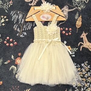 Elegant Cream Kids Costume Dress with Headband